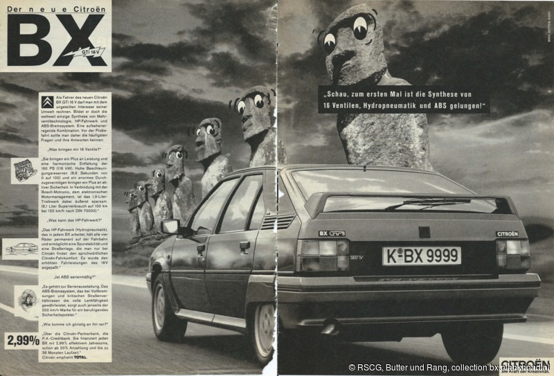 Duitse advertentie voor de BX GTI 16V